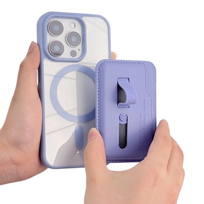 MagSafe Ultra-Slim Card Sleeve with Hidden Elastic Retractable Silicone Wrist Strap