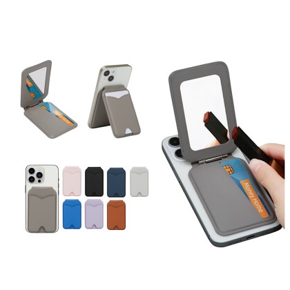Rotating MagSafe Magnetic Card Holder with Integrated Folding Mirror (N52 Magnet)
