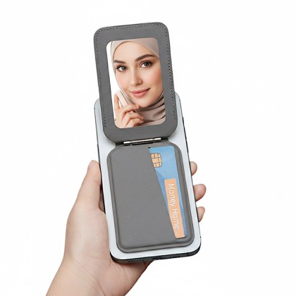 Rotating MagSafe Magnetic Card Holder with Integrated Folding Mirror (N52 Magnet)