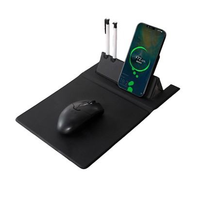 Premium 15W Fast Charge Wireless Charging Mouse Pad and Extended Desktop Mat