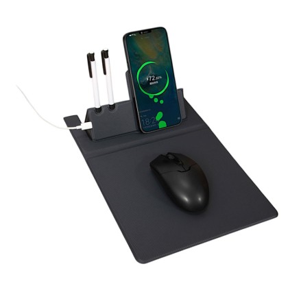 Premium 15W Fast Charge Wireless Charging Mouse Pad and Extended Desktop Mat