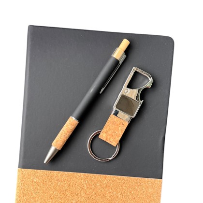 Premium 4-in-1 Executive Business Gift Set: Notebook, Ceramic Mug, Keychain & Metal Pen
