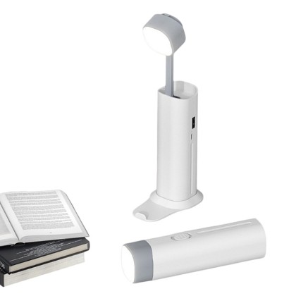Portable Multi-Angle LED Reading Light with Integrated Mobile Phone Stand