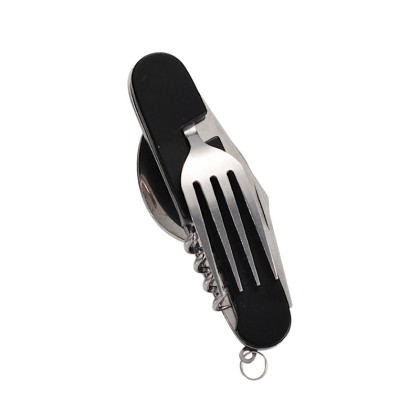 Premium 5-in-1 Folding Camping Cutlery Set with Lightweight Aluminum Handle