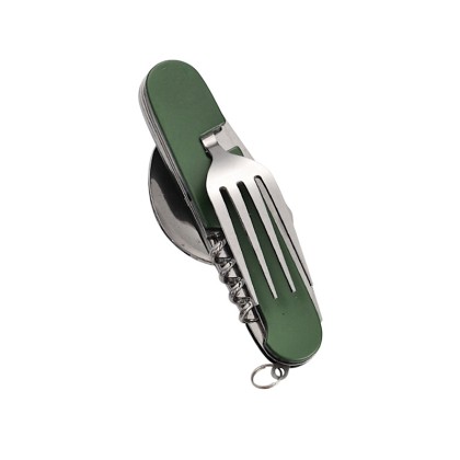 Premium 5-in-1 Folding Camping Cutlery Set with Lightweight Aluminum Handle