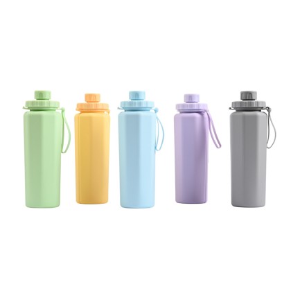 600ml Lightweight Foldable PP Drinking Bottle with Integrated Carry Loop
