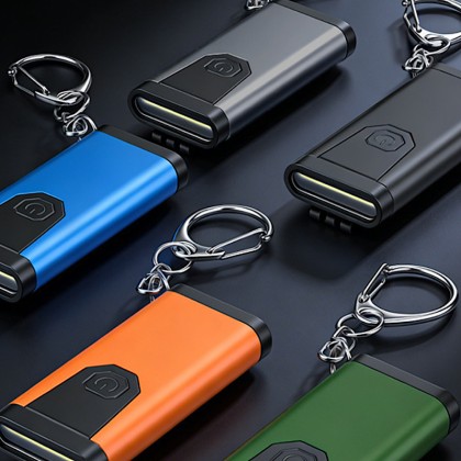 Ultra-Lightweight 9-COB Mini EDC Flashlight with Integrated 180mA Battery and Emergency Buzzer
