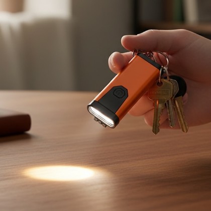Ultra-Lightweight 9-COB Mini EDC Flashlight with Integrated 180mA Battery and Emergency Buzzer