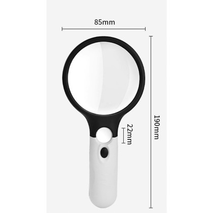 Premium 75mm Dual-Lens Glass Magnifier with 10x Zoom and Integrated LED Lights
