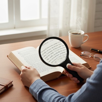 Premium 75mm Dual-Lens Glass Magnifier with 10x Zoom and Integrated LED Lights