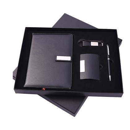 Premium Executive Business Gift Set: A5 Notebook, Signature Pen, Name Card Case & Keychain