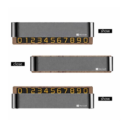Premium Walnut Wood Dual-Number Temporary Parking Card with Privacy Slide