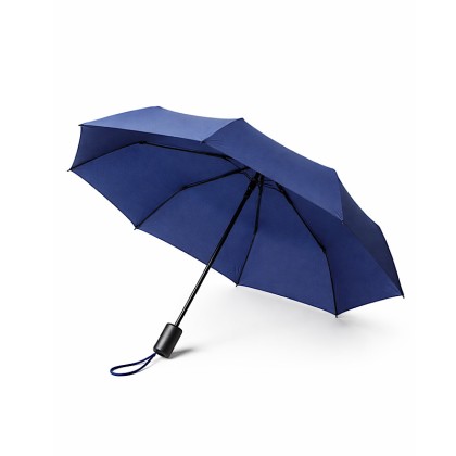 Premium Executive 3-Piece Gift Bundle: 21" Foldable Umbrella, Stainless Steel Sport Bottle & Rechargeable Mini Fan
