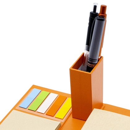 3-in-1 Compact Desktop Organizer with Integrated Memo Pad and Pen Holder