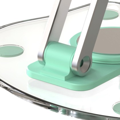 Premium Foldable Clear Acrylic Desktop Stand with 360-Degree Swivel Base