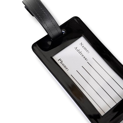 Custom 2D Molded Soft Rubber Luggage Tag with Textured Layered Design
