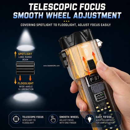 Premium All-in-One Outdoor Emergency Rescue Flashlight with Hidden Arc Igniter and Siren