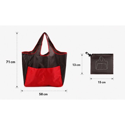 Premium Foldable Large Oxford Fabric Recycle Bag with Secure Storage Pouch and Carabiner Hook