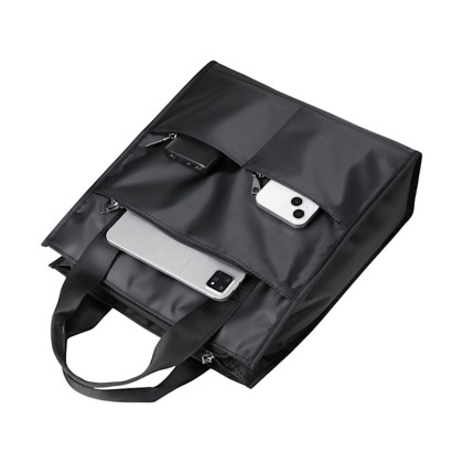 Customizable Waterproof Nylon Briefcase Tote | Branded Document & Tablet Organizer