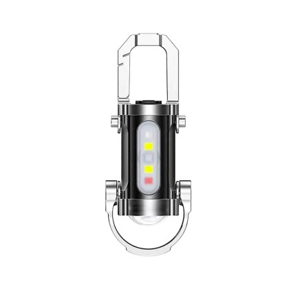 Sleek Multi-Functional Ultra-Mini Keychain Light with 5 Light Modes and Red/Blue Warning Strobe