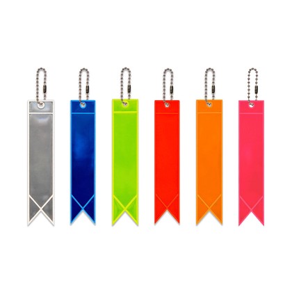 Premium PVC Micro-Prism Reflective Safety Keychain Tag with Secure Ball Chain