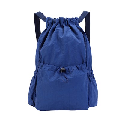 Premium Ultra-Lightweight Foldable Drawstring Backpack: Water-Resistant Casual Multi-Pocket Daypack