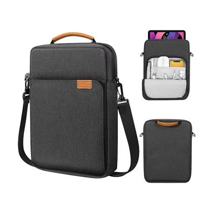 Premium Business Elite Oxford Tech Shoulder Bag: Water-Resistant Protective Smart Tablet Sleeve with Shockproof Padding