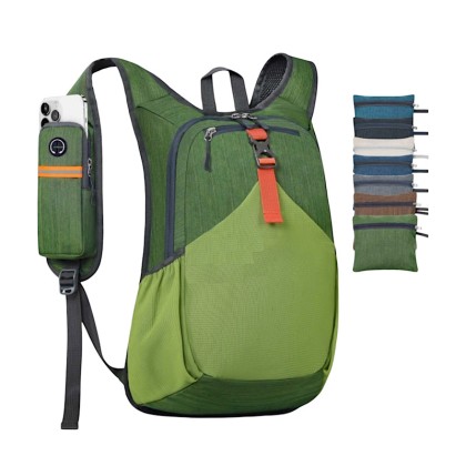 Premium Lightweight Foldable Outdoor Sport Daypack: Water-Resistant Packable Travel Backpack with Shoulder Strap Phone Pouch