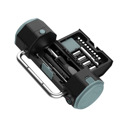 Premium Outdoor Emergency Tool Station: LED Flashlight & Lantern with 16-Piece Hardware Kit & Compass