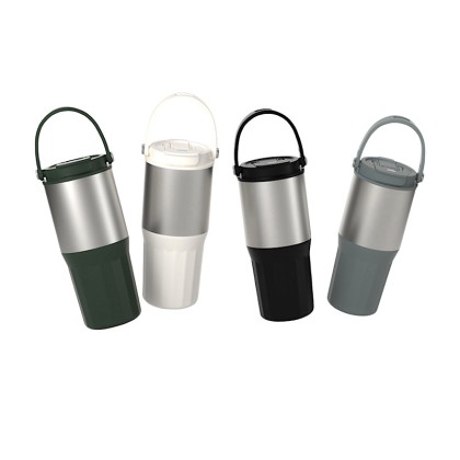 Premium 750ml Dual-Drink Insulated Travel Tumbler: 316 Stainless Steel & Ceramic Inner Liner with Integrated Carry Handle