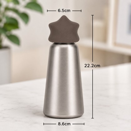 Premium 500ml Conical Vacuum Flask: 304 Stainless Steel Construction with Customizable Star-Shaped Lid