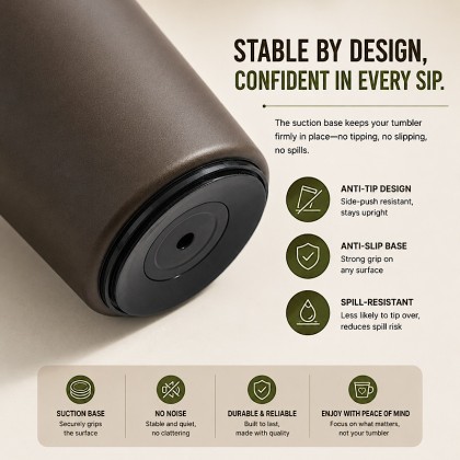 Premium Eco-Conscious 3-Piece Executive Gift Set: A5 Tea Residue PU Notebook, Matching Pen & 304 Stainless Steel Anti-Spill Suction Mug
