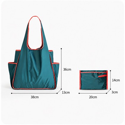 Premium Large-Capacity Foldable Tote: Lightweight Waterproof Polyester Travel Shopping Bag with Side Pockets