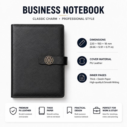Ultimate 7-Piece Smart Business Gift Set: 10000mAh Power Bank, Smart Temperature Flask, Automatic Umbrella, Bluetooth Speaker, Dual-USB, PU Notebook & Metal Pen