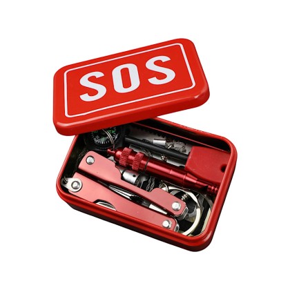 Premium 7-in-1 Emergency Survival Kit: Compact SOS Multi-Tool Set for Travel & Outdoors