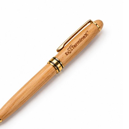 3-Piece Bamboo Executive Set: All-in-One Cable Kit, Business Card Holder & Matching Pen