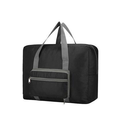 product-Lightweight Foldable Travel Bag with Trolley Sleeve & Water-Repellent Fabric