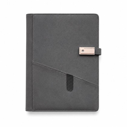 Smart Executive Notebook with Built-in 8000mAh Power Bank, 16GB USB Drive & Metal Pen