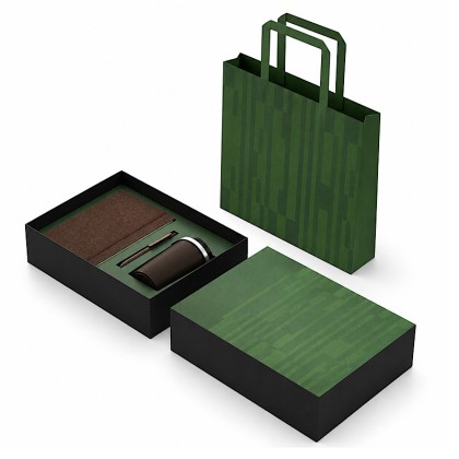 Premium 3-Piece Sustainable Gift Set: Recycled Coffee Grounds Notebook, Mug & Pen