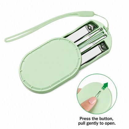 Premium 5-Piece Stainless Steel Manicure Set in Compact Lanyard Travel Case