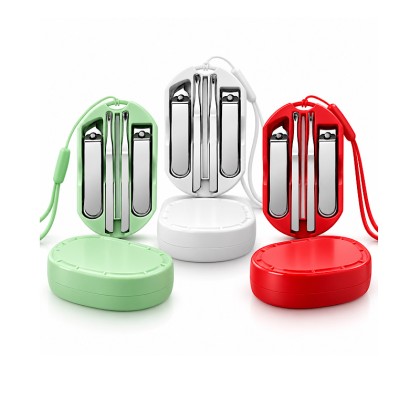 Premium 5-Piece Stainless Steel Manicure Set in Compact Lanyard Travel Case