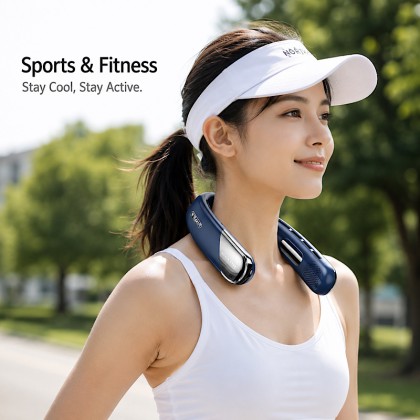 Ultimate Summer Commuter Set: 360° Ice Porcelain Neck Fan & 22.5W Fast-Charge Power Bank