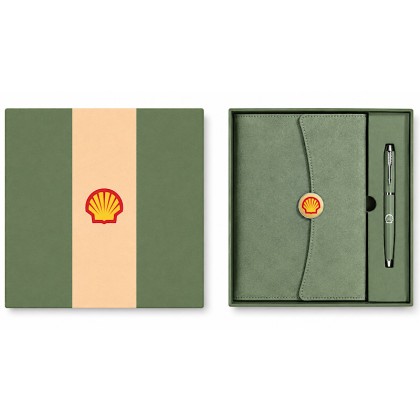 Classic Executive 2-Piece Set: Premium PU Leather Notebook & Metal Signature Pen