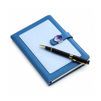 Modern Two-Tone Leather Notebook & Pen Set