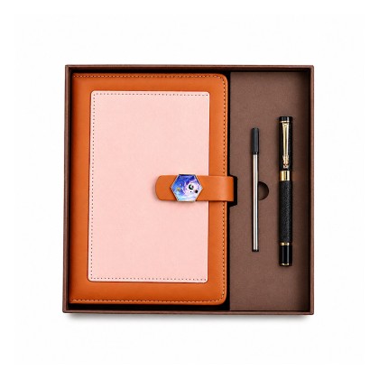 Modern Two-Tone Leather Notebook & Pen Set