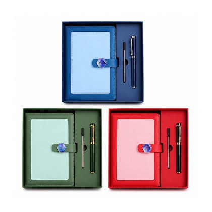 Modern Two-Tone Leather Notebook & Pen Set