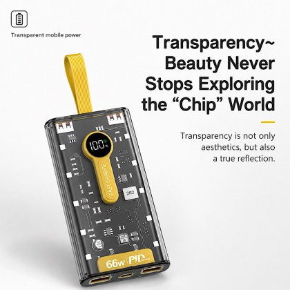 Cyberpunk Transparent 66W Fast Charge Power Bank