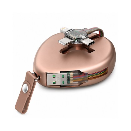Premium 3-in-1 Retractable Fast Charging & Data Cable