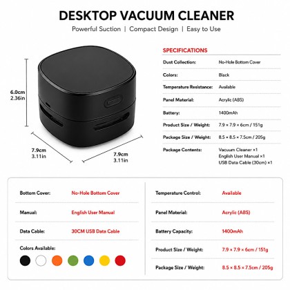 Rechargeable Mini USB Desktop & Keyboard Cleaner