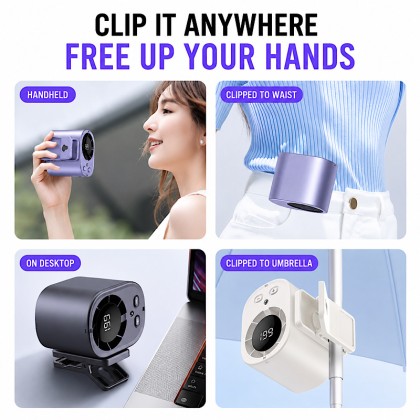 Premium 5-in-1 Wearable Clip & Waist Fan
